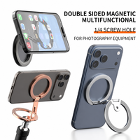 Support magnétique pour téléphone avec trou de vis 1/4, support de téléphone portable professionnel à triple pliage pour iPhone et Android