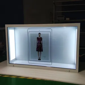 Venda quente 49 polegada publicidade interativa transparente lcd showcase transparente lcd display box