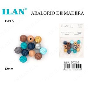 Perline in Legno Ilan 12mm Tonalità Morandi per Creazione di Gioielli Artigianali - Product Image 3