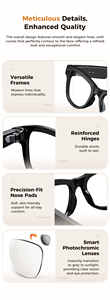 New AI Smart Video Glasses with Camera and Photo Capabilities, Featuring an 8MP Camera 1080P HD Video Recording 4K Resolution - Product Image 2