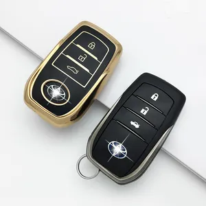 Hot selling gold chrome edge soft TPU for range rover 2024 car key case cover shell protection