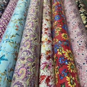 Thời trang thiết kế mới 100 Viscose vải nhỏ hoa in đồng bằng dệt Rayon <span class=keywords><strong>challis</strong></span> vải - Product Image 4