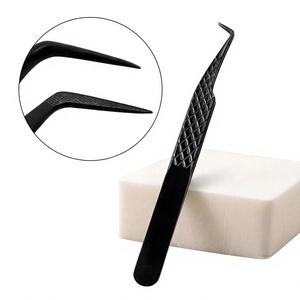 Precision Durable Stainless Steel <b>Eyelash</b> Tweezers with Smooth Curved Tips 10mm Length for Lash Extension Eyebrow <b>Application</b> - Product Image 6