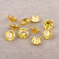 Pierres précieuses en cristal polies de coupe artificielle 1mm 3mm couleurs de fumée bleue bijoux CZ pour bague zircone cubique ronde synthétique