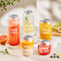 Bouteille transparente en PET de 400 ml et 500 ml pour boissons gazeuses, avec impression de logo personnalisée, et couvercle facile à ouvrir pour les salons de thé à bulles