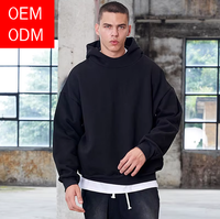 Sweat-shirt à capuche uni sans logo, en molleton de coton épais pour services de sérigraphie et de broderie