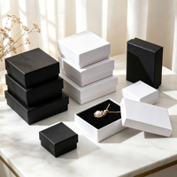 Boîte de rangement pour bijoux haut de gamme, écologique, étanche, rectangulaire, à motif texturé, avec couvercle supérieur et inférieur, pour collier, bracelet et bague