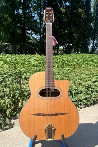 Guitarra Gypsy <span class=keywords><strong>Jazz</strong></span> Aiersi, Hecha a Mano, Acabado Brillante, Tapa de Cedro Sólido, Orificio en D, Boca Grande, Instrumento Acústico de Cuerdas, Hecho en China - Product Image 2