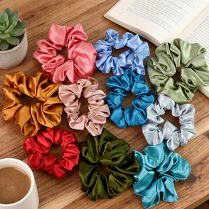 Vente en gros de chouchous en satin pour femmes et jeunes filles, élastiques, élégants et de haute qualité, accessoires capillaires - Product Image 2