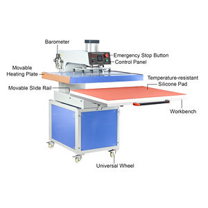 Máquina de prensa de calor neumática de una sola estación con mesa deslizable para sublimación e impresión por transferencia en camisetas y prendas. - Product Image 5