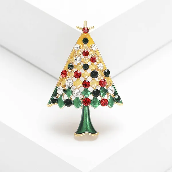 Grosir 2024 baru bros pohon Natal pin manusia salju santa claus boot garland mode perhiasan hadiah Natal bros dekorasi