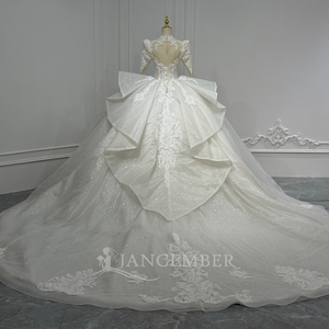 Robe de mariée Xs235 haut de gamme avec dos lacé et découpes, broderie de perles et cristaux, personnalisable, Boda Vestidos Jancember - Product Image 5