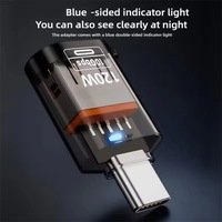 Adaptateur OTG USB 3.2 Gen2 10 Gbps à charge rapide 120W, convertisseur Type-C mâle vers USB-A femelle avec indicateur LED pour ordinateur portable et téléphone