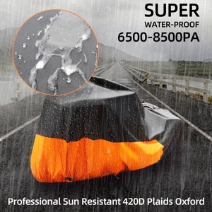 Usine Vente Chaude 420D Supérieur Noir Inférieur Orange Couverture De Moto Étanche Peut Être Personnalisé - Product Image 6