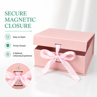 Boîte cadeau magnétique pliable personnalisée, boîte d'emballage en carton rigide de luxe avec poignée en ruban pour vêtements, chaussures, cadeaux