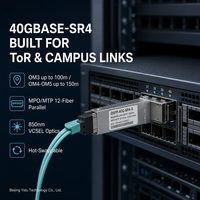 Modul Transceiver Optik Ciscos QSFP-40G-SR4-S 850nm MMF Multimode MPO12 150m OM4 VCSEL DDM untuk Pusat Data dengan Garansi 1 Tahun