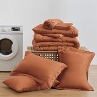 Ensemble de literie en microfibre de terre cuite de haute qualité, 7 pièces, simple, doux, respectueux de la peau, respirant pour toutes les saisons
