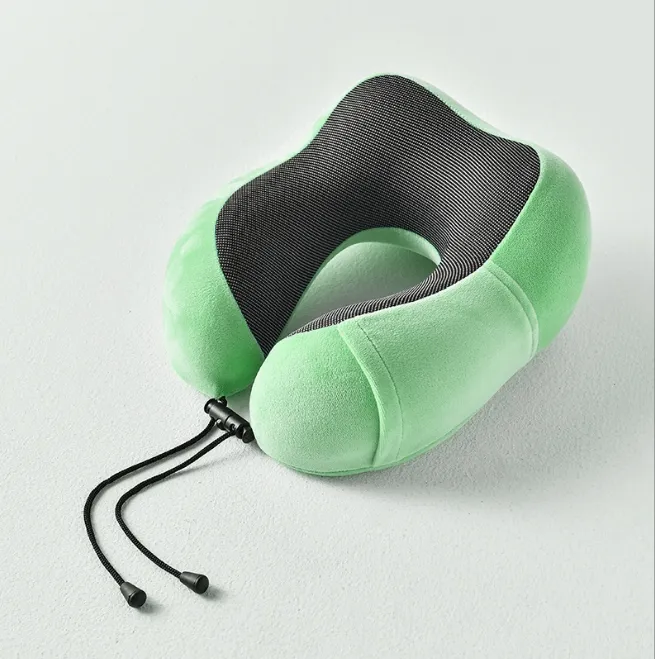 Cuscino per collo in Memory Foam con supporto per testa a 360 gradi leggero e comodo cuscino per aeroplano da viaggio con custodia