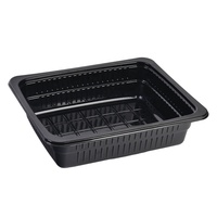 CPET recyclé ovable 2 compartiments scellant emballage alimentaire jetable compagnie aérienne conteneur CPET avec film anti-buée