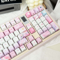 Gaming Cyrene Theme Keycaps PBT Dye-Sublimation Side Engraved Cherry/M-OA Profile for Mx Switch 64/104/108 Mechanical Keyboard
