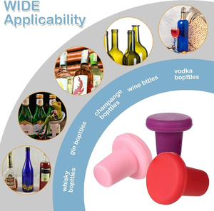 Bouchon de bouteille de vin en silicone, fermeture facile à une main, hermétique, sans BPA, réutilisable pour le stockage du vin à la maison ou au bar - Product Image 5