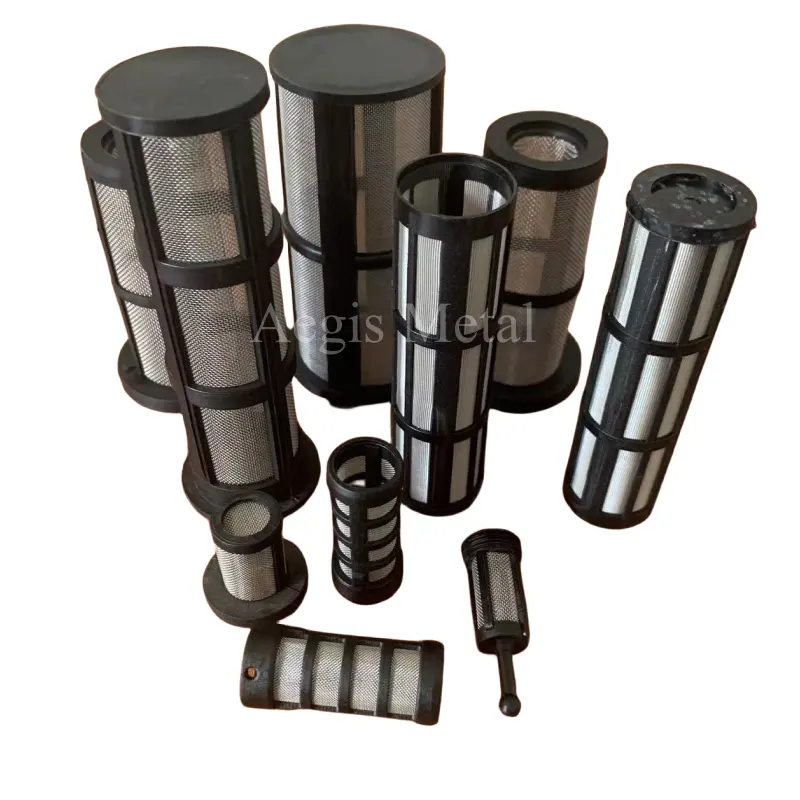 Bordatura di gomma in acciaio inox rete metallica filtro cilindro/filtro tubo/tubo schermo