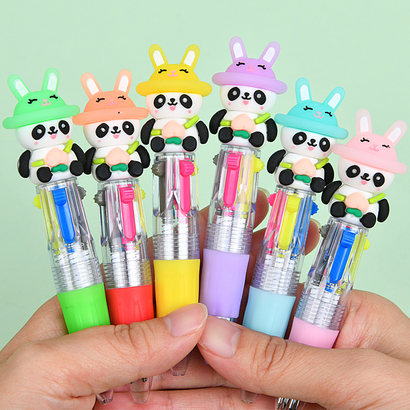 Type de balle 0,7-stylo à bille à quatre couleurs [série chapeau panda]
