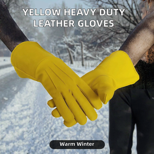 Custom Made Genuine Leather Heavy Duty <b>Touchscreen</b> Drum <b>Gloves</b> Winter Outdoor Casual Breathable Eco-Friendly Cotton Lined - Product Image 2