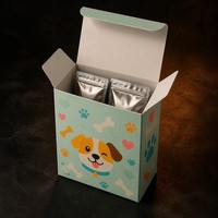 Boîte à friandises pour animaux de compagnie vert menthe, boîte à fond auto-scellant, impression personnalisée 4 couleurs, emballage pour friandises pour chiens