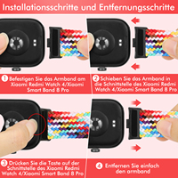 bracelet de montre élastique réglable en nylon pour xiaomi redmi watch 5 / redmi watch 4 / xiaomi smart band 9 pro / smart band