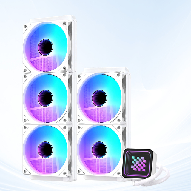 New Hot Sale High Quality 360mm White Black 2011 AIO Liquid CPU Cooler Universal Support Full Spectrum LED Fluid Bearing Copper