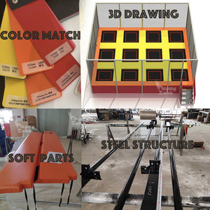 Parque de trampolín comercial para saltar en interiores y exteriores de 600 metros cuadrados hecho a medida según los estándares europeos con tobogán grande para niños y adultos - Product Image 4