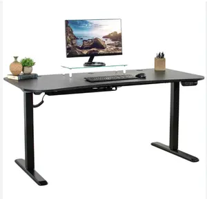 Custom OEM Electric Motorised Rising Hydraulic Height Adjustable Pc Office Workstation 47 Inch Lift Desks Tables