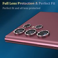 Protecteur d'écran en verre pour appareil photo anneau d'objectif en diamant pour samsung galaxy S22 S23 Ultra Metal Camera Cover Phone Ring Glass screen protector
