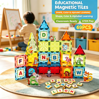 Jeu de 69 pièces de puzzle magnétique coloré pour fenêtre, lettres de l'alphabet, jouet éducatif pour l'apprentissage, idéal pour les jeux en classe pour enfants - Vente Flash