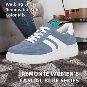 Zapatillas Bajas con Cordones para Mujer <span class=keywords><strong>Remonte</strong></span> D3E00, Zapatos Casuales con Plantilla Extraíble y Suela de EVA, Color Azul - Product Image 2
