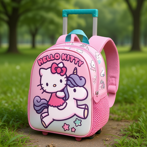 Sac à dos 3D Hello Kitty Licorne - Petit modèle avec roulettes, rose - Product Image 3