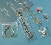 Sac de rangement auto-scellant en PVC transparent épaissi pour bijoux (boucles d'oreilles et colliers) avec fermeture anti-oxydation