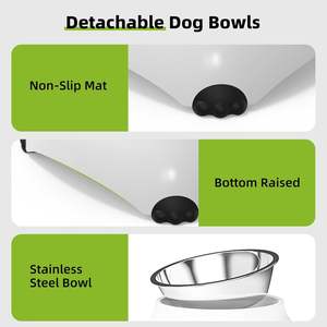 Juego de Tazones para Perro de Acero Inoxidable, Tazón Doble para Comida y Agua, Pequeño, Redondeado, Antideslizante, 8.82 oz, para Perros y Múltiples Mascotas - Product Image 5