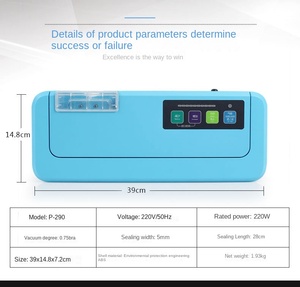 Scelleuse sous vide professionnelle de type extraction externe PEU290 pour l'emballage de sacs en plastique avec technologie de haute puissance d'aspiration - Product Image 5