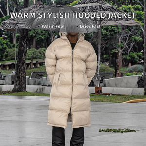 Blouson d'hiver matelassé pour homme à capuche, personnalisé, de haute qualité, écologique, teinture unie, design élégant, isolation confortable, livraison rapide - Product Image 2
