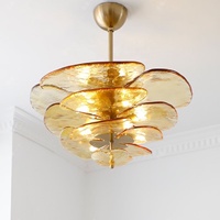 Plafonnier en verre vert de style européen, lustre à fleurs, éclairage suspendu pour chambre de filles, chambre, salon, maison, éclairage