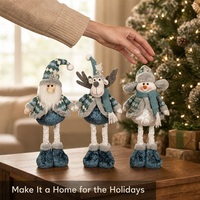 Décoration de Cheminée de Noël : Ensemble en Peluche, Arbre Givré, Neige Artificielle, Hiver Nordique, Ambiance Chaleureuse, Présentoir pour Étagère, Décoration Intérieure