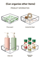 Boîte de rangement pour serviettes en acrylique transparente carrée, moderne et portable, distributeur de mouchoirs en papier en forme de U, porte-serviettes de table pour la cuisine et la salle à manger