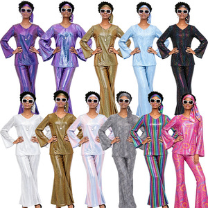 Ensemble de costumes rétro disco des années 70 Redman Anime, pantalon évasé brillant, haut, fête d'Halloween, cosplay - Product Image 1