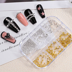 6 ग्रिड्स/बॉक्स हेलोलीन 3 डी मेटैली स्पाइक पंक चांदी/बंदूक ब्लैक रिवेट नाखून चार्म्स 1.5/2/3 मिमी शंकु नाखून स्टड डिय मिश्र धातु नाखून - Product Image 4