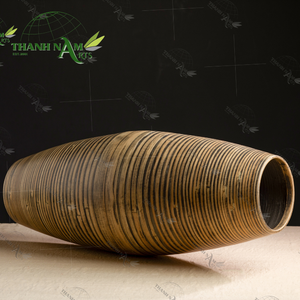 Moderno creativo moda piso rústico Aura alto bambú florero arreglo flores secas decoración de la sala de estar - Product Image 3