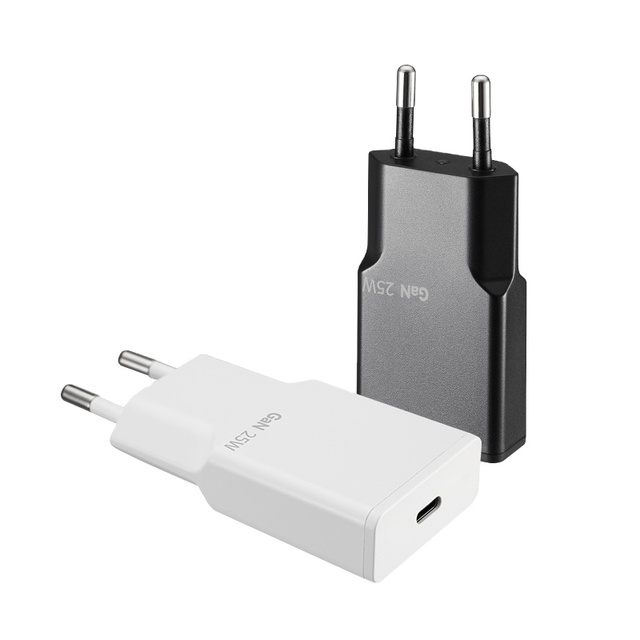 25W Mobile Phone/Laptop PD Charger with OTP Protection KC KCC Kr Plug USB Type-C Black White Fast Charger