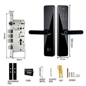 स्मार्ट होम 6068 डिजिटल हाई सिक्योरिटी डोर लॉक अलार्म होम फिंगरप्रिंट स्मार्ट लॉक - Product Image 5