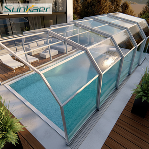 غطاء حمام سباحة أوتوماتيكي من الألومنيوم من سوناكر، مقاوم للماء، للاستخدام الخارجي، مع نظام انزلاق للساحات الاستوائية - Product Image 2